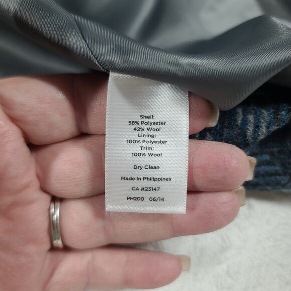 Talbots plaid wool women's snap up Grey plaid jacket Size 6 Academia Old money - Picture 10 of 11